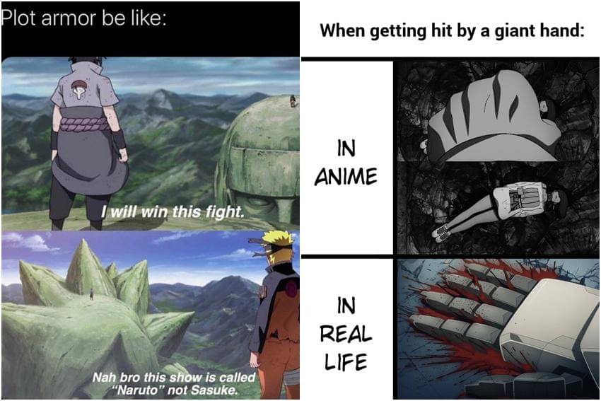 kolase meme anime tentang plot armor