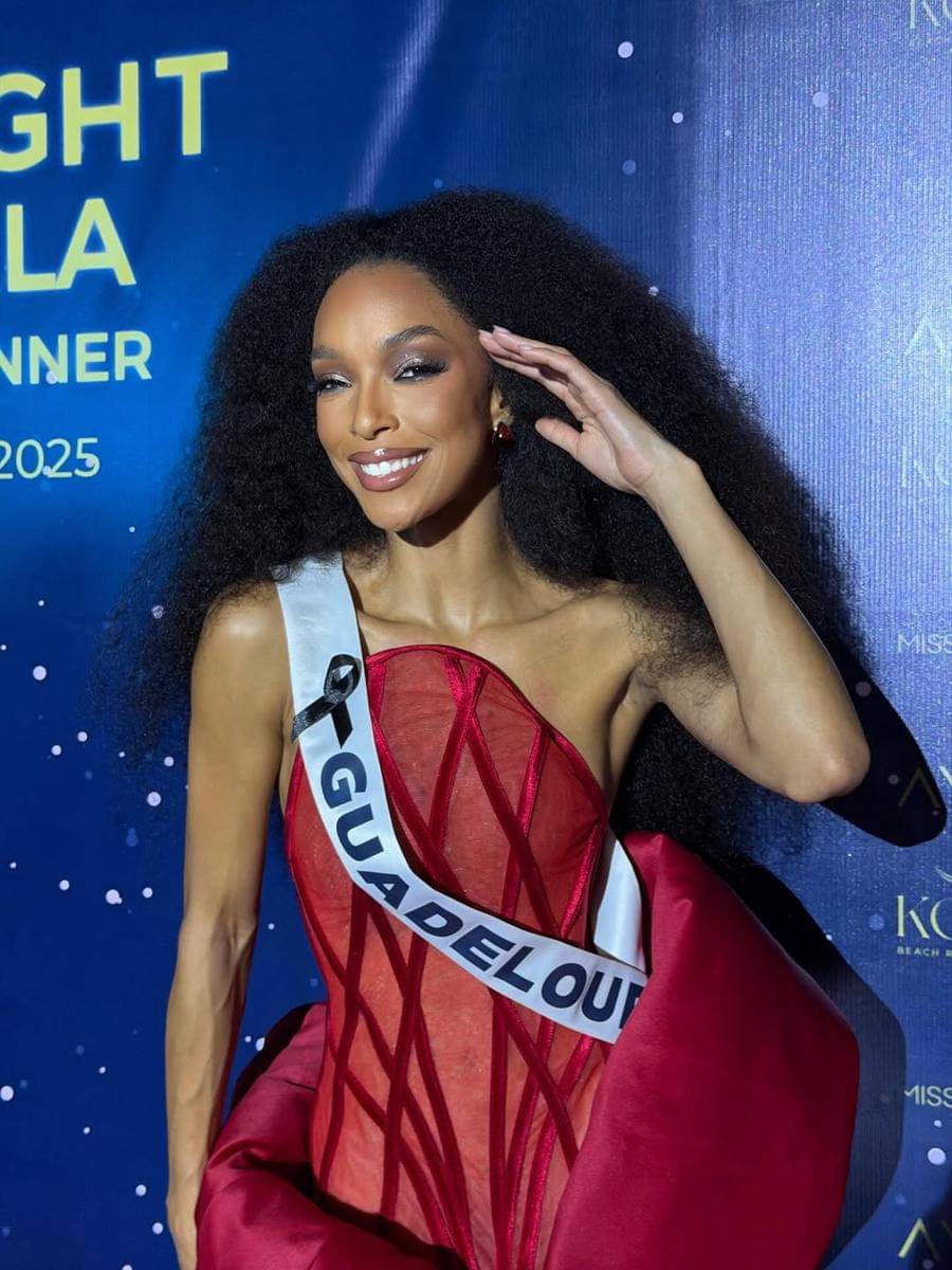 potret Ophely Mezino, Miss Universe Guadeloupe 2025