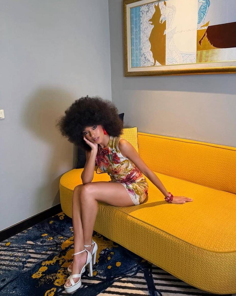 potret Ophely Mezino, Miss Universe Guadeloupe 2025