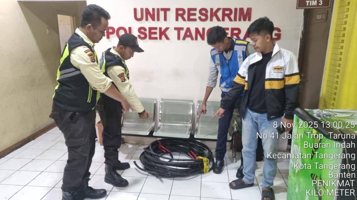 Pelaku pencuri kabel penerangan Jalan Tol Kunciran ditangkap