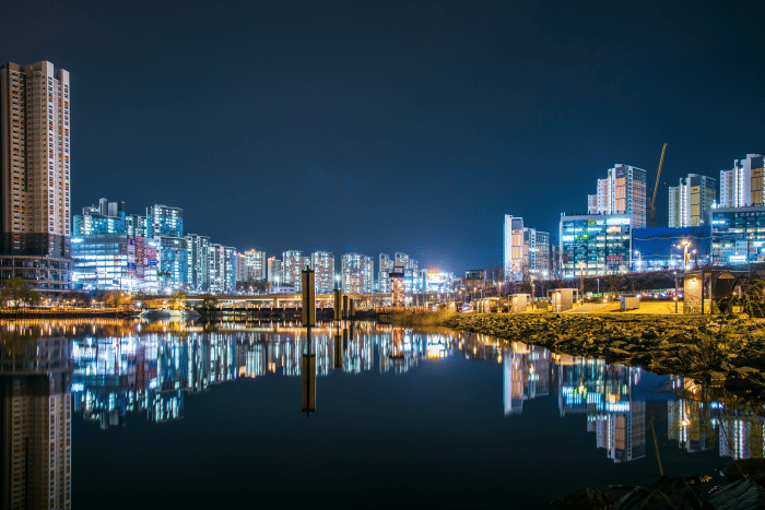 Potret Dongtan Lake Park di Hwaseong, Korea Selatan 
