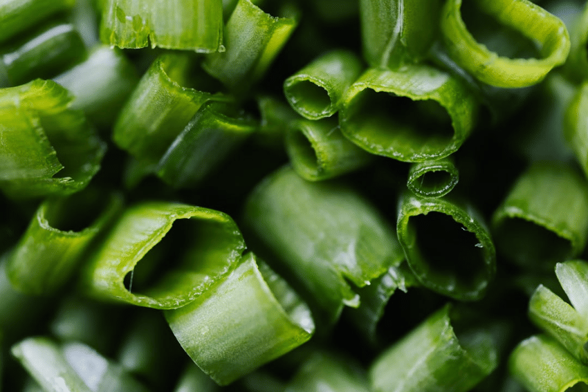 Potret daun bawang
