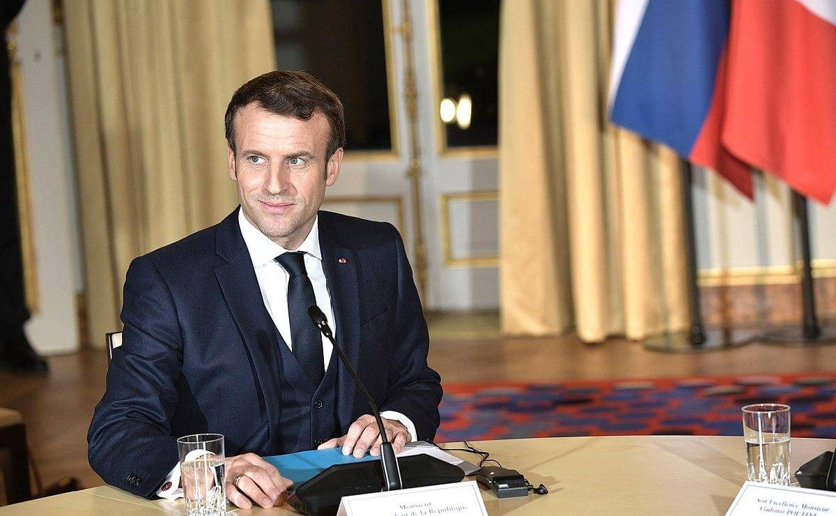 Presiden Prancis Emmanuel Macron sebelum dimulainya pertemuan format Normandia pada 9 Desember 2019 (Kremlin.ru, CC BY 4.0, via Wikimedia Commons)