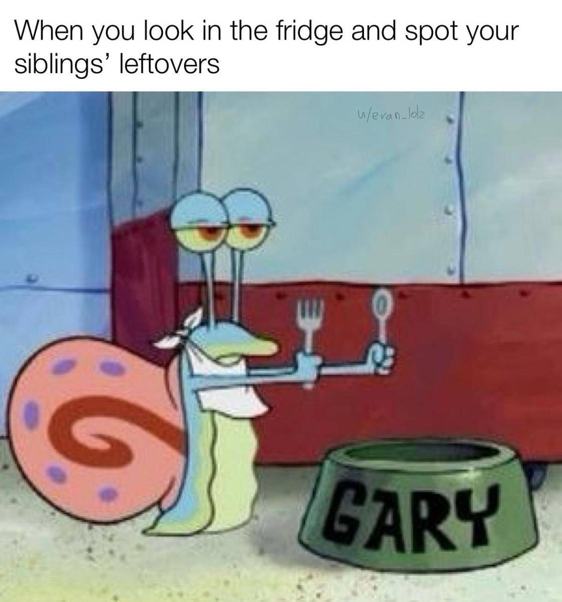 meme SpongeBob tentang makanan sisa