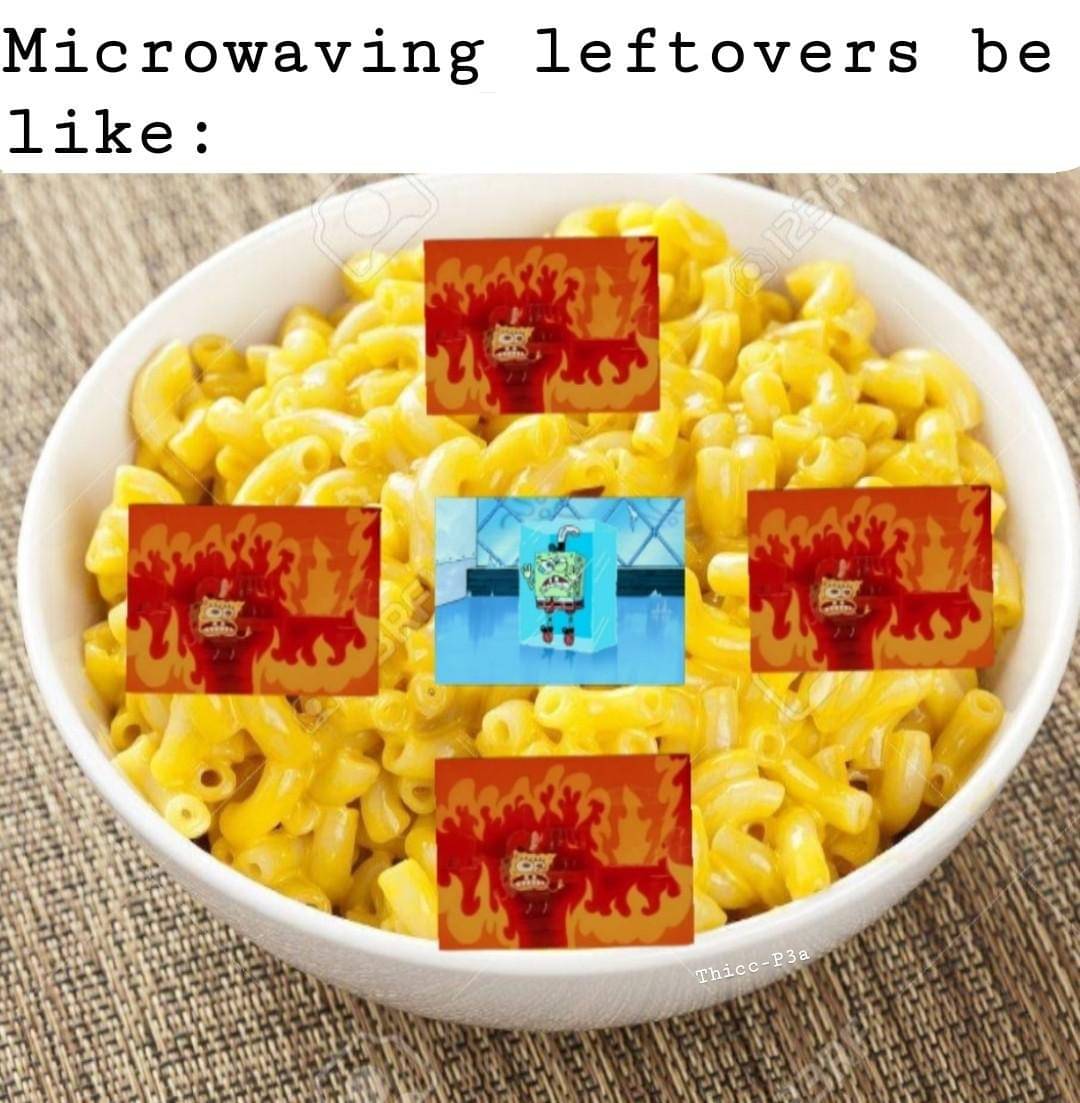 meme SpongeBob tentang makanan sisa