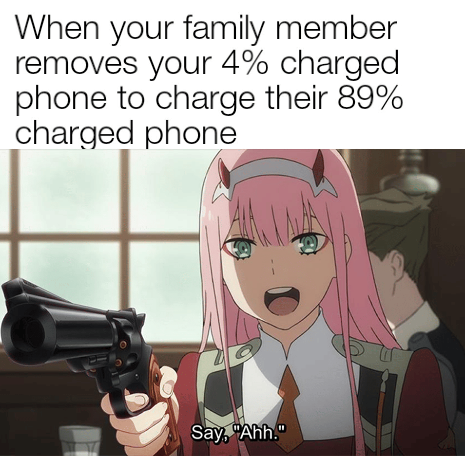 meme anime tentang charger HP