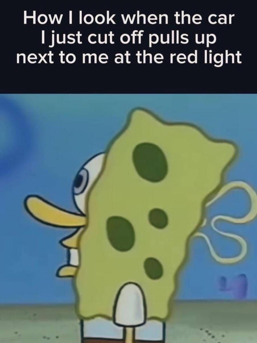meme SpongeBob tentang mobil