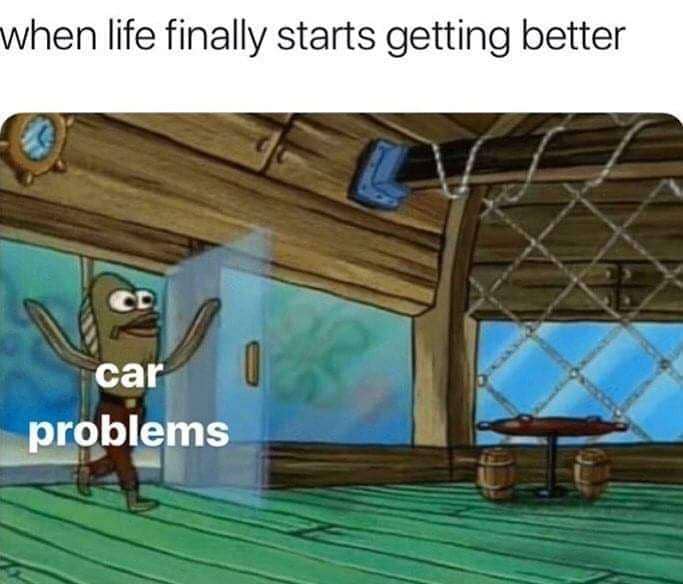 meme SpongeBob tentang mobil