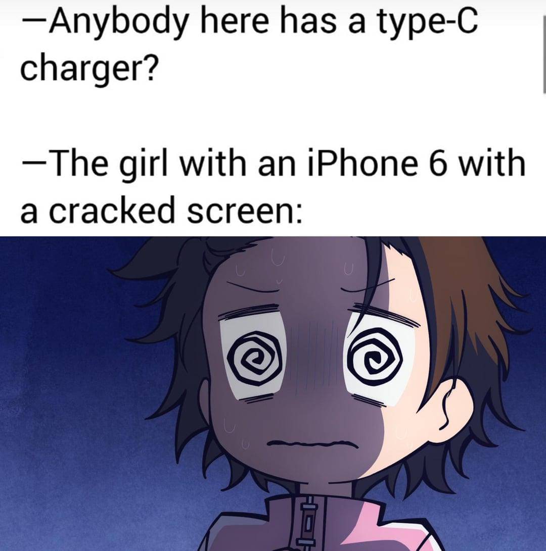 meme anime tentang charger HP