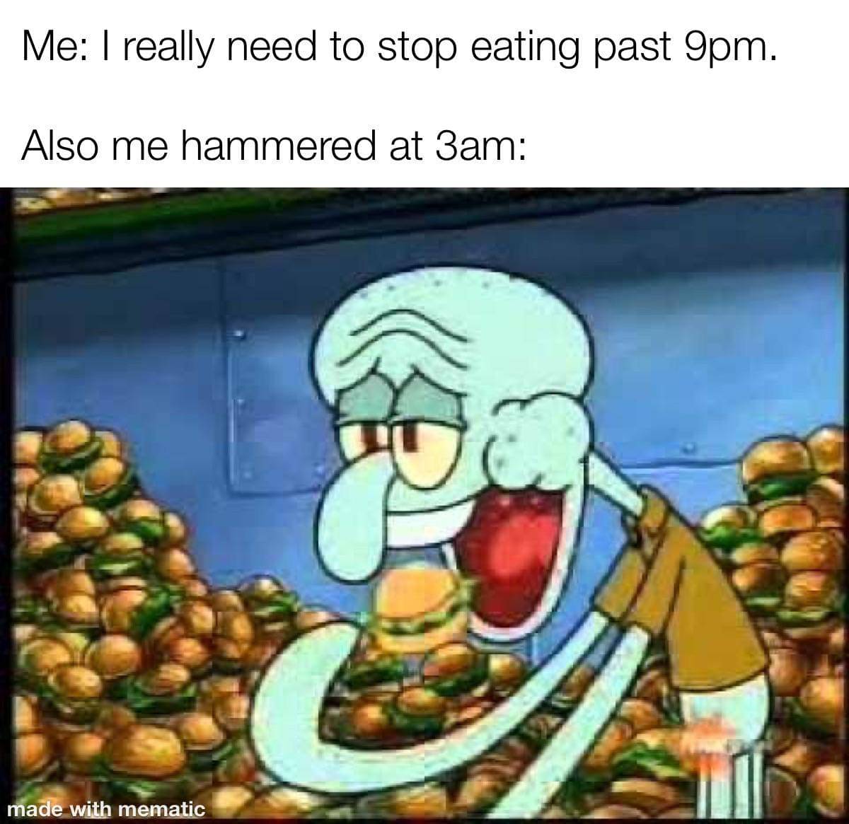 meme SpongeBob tentang makanan sisa