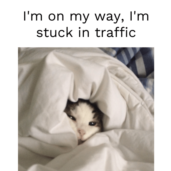 meme bilang lagi di jalan