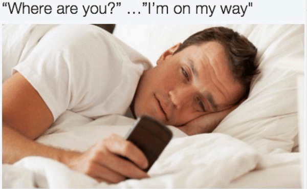 meme bilang lagi di jalan