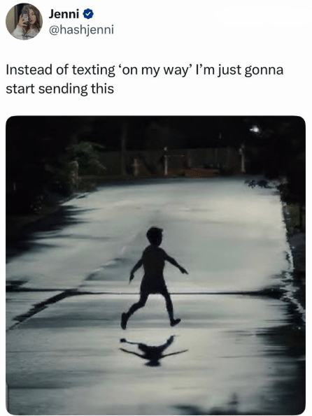 meme bilang lagi di jalan 