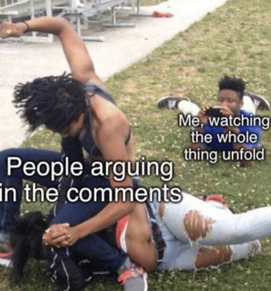 meme debat di kolom komentar medsos