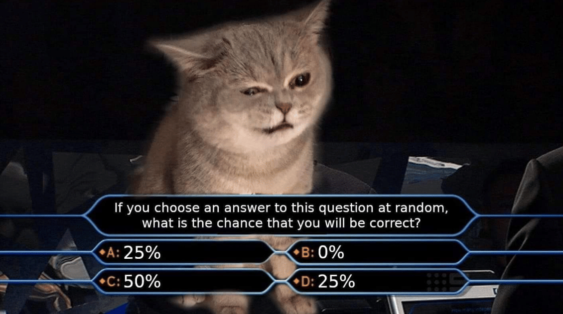 meme menjawab soal pilihan ganda