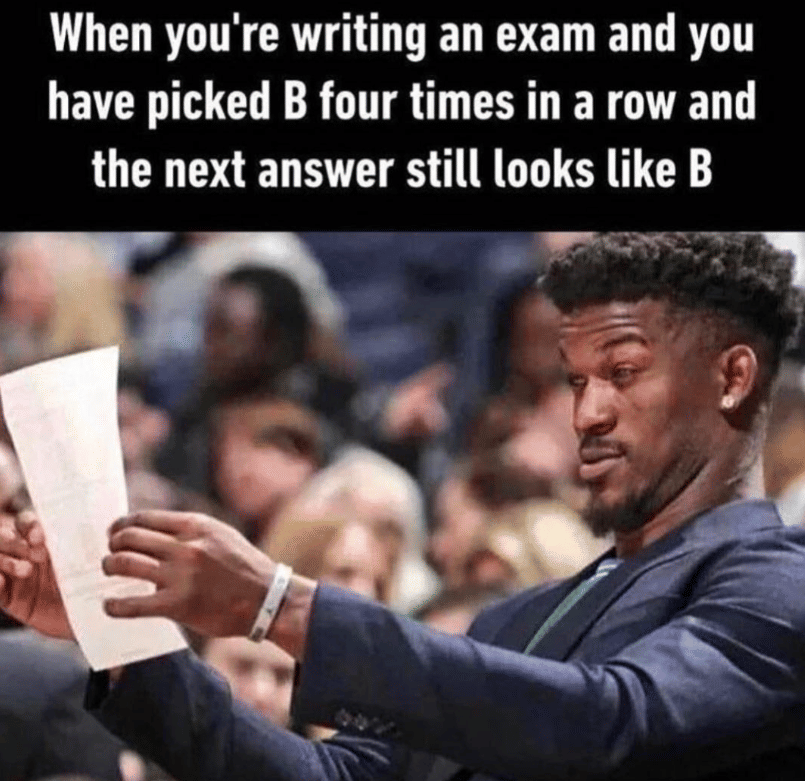 meme menjawab soal pilihan ganda 