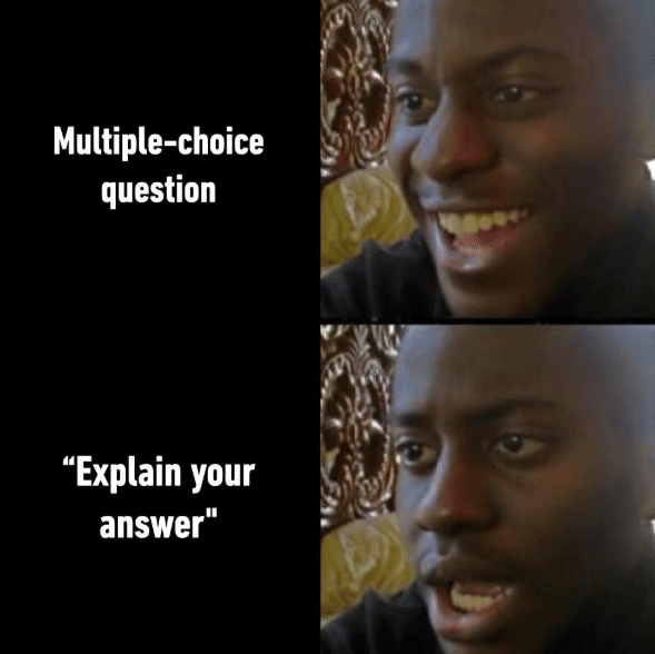 meme menjawab soal pilihan ganda