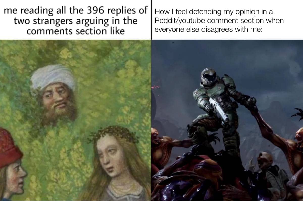 kolase meme debat di kolom komentar medsos