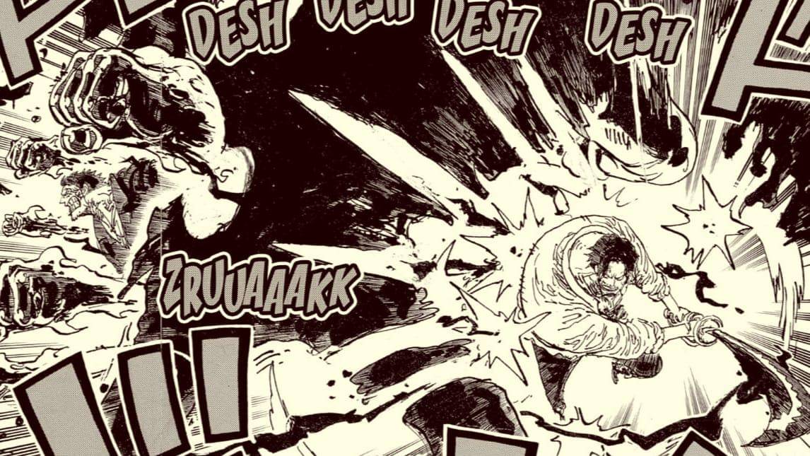 Monkey D. Garp dan Gol D. Roger menyerang Rocks D. Xebec. (Dok. Shueisha, Eiichiro Oda/One Piece)