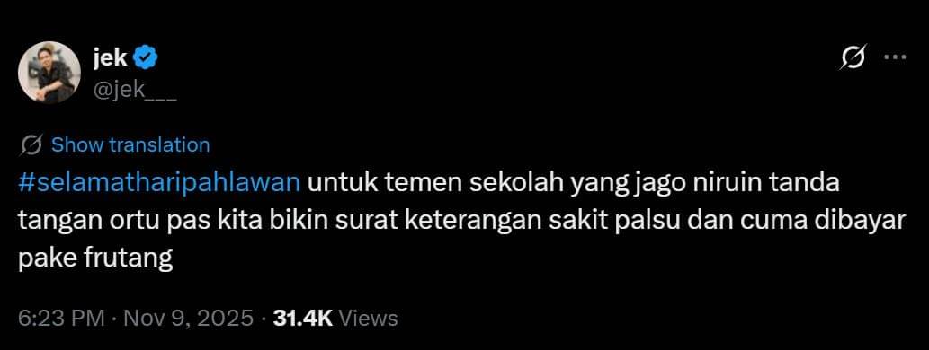 ucapan Hari Pahlawan lucu