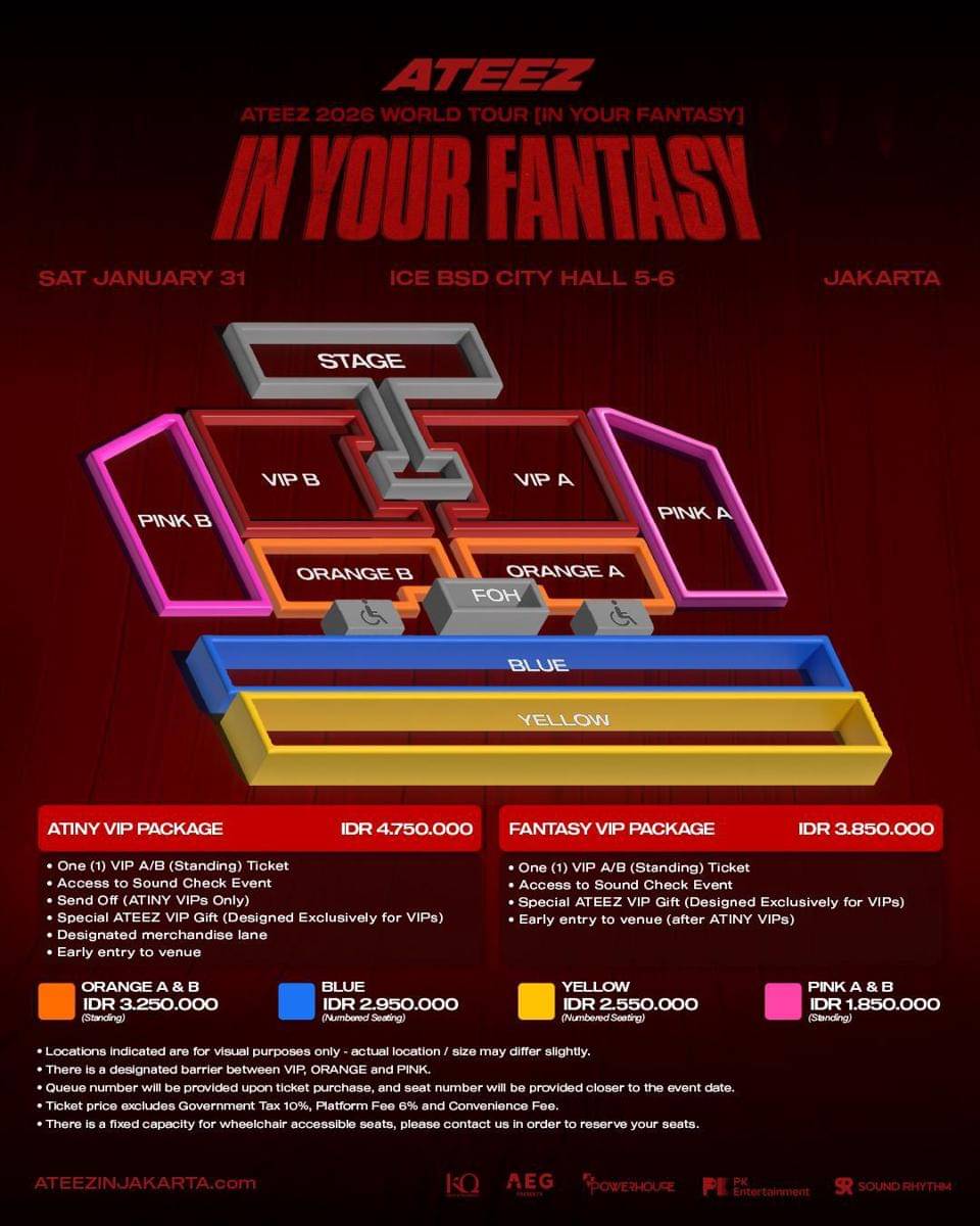 Harga tiket konser ATEEZ [In Your Fantasy] Jakarta 2026