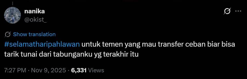 ucapan Hari Pahlawan lucu