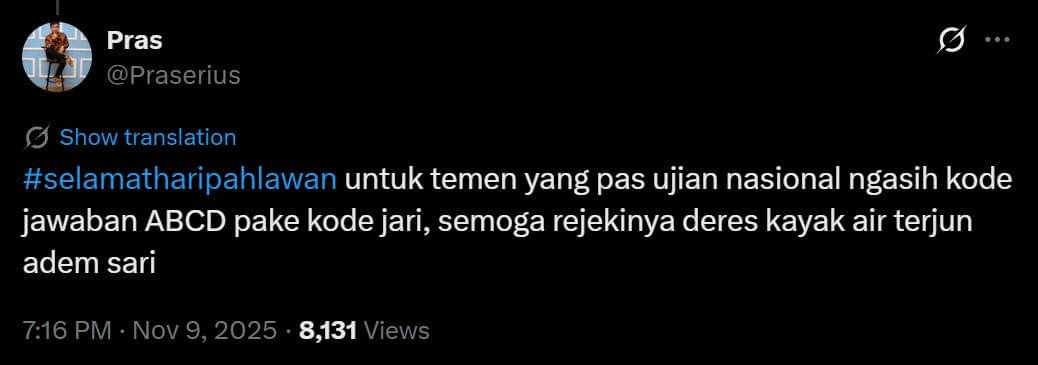 ucapan Hari Pahlawan lucu