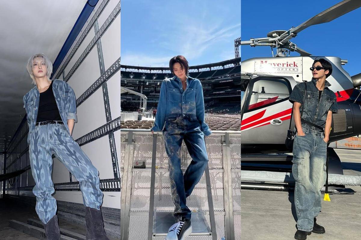 OOTD denim on denim ala Seonghwa ATEEZ