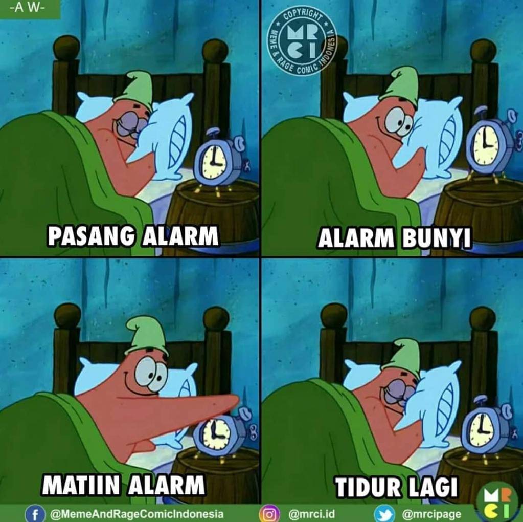 meme bangun kesiangan