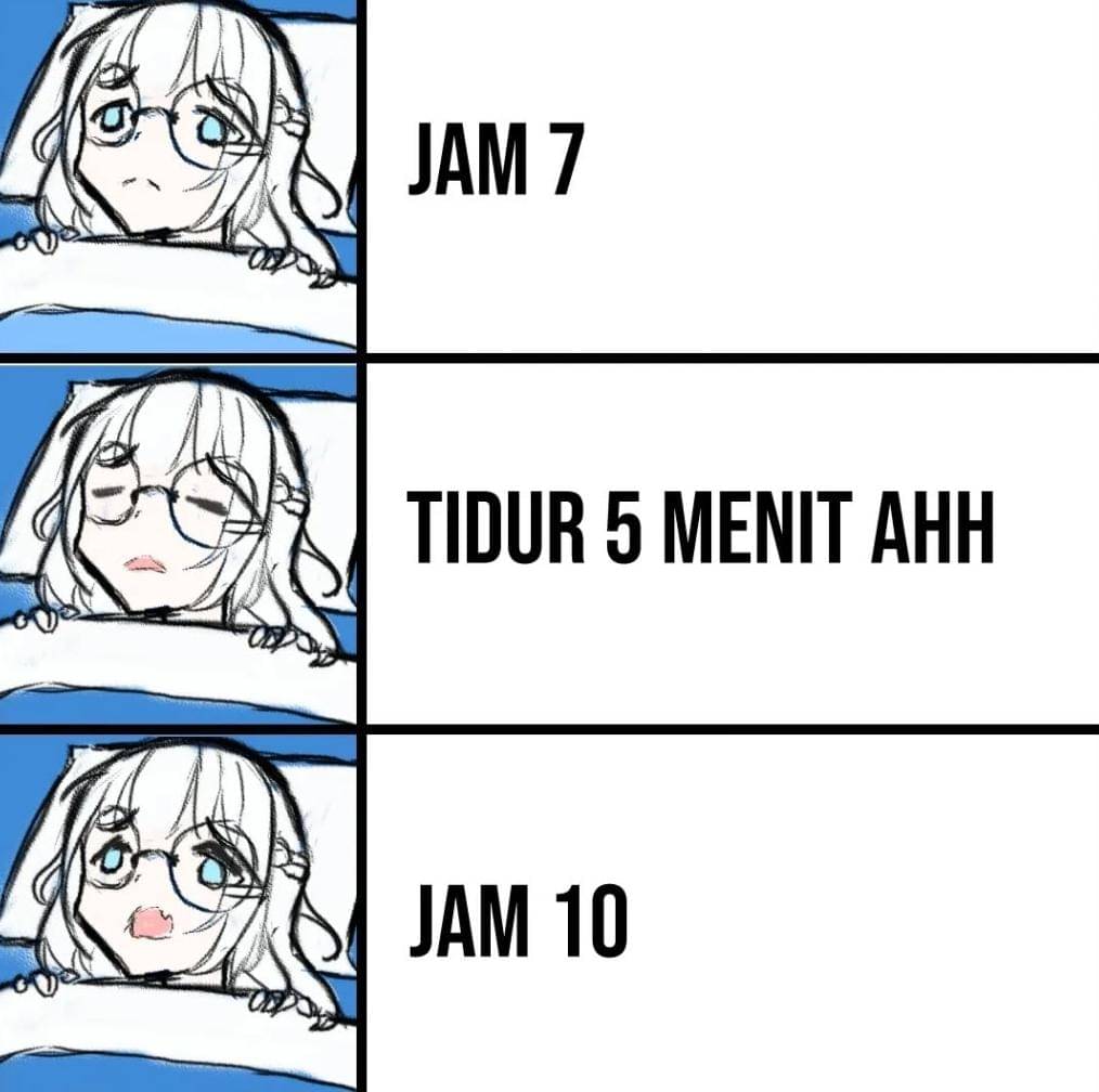 meme bangun kesiangan 