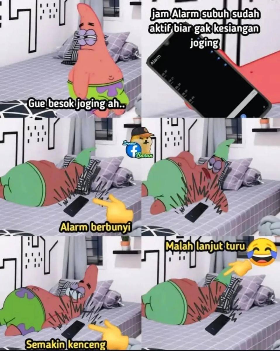 meme bangun kesiangan