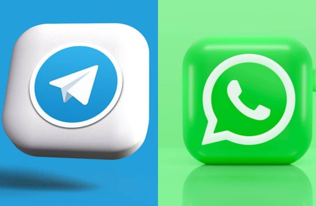logo Telegram dan WhatsApp