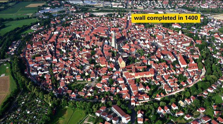 Kota Nördlingen di dalam Kawah Nördlinger Ries