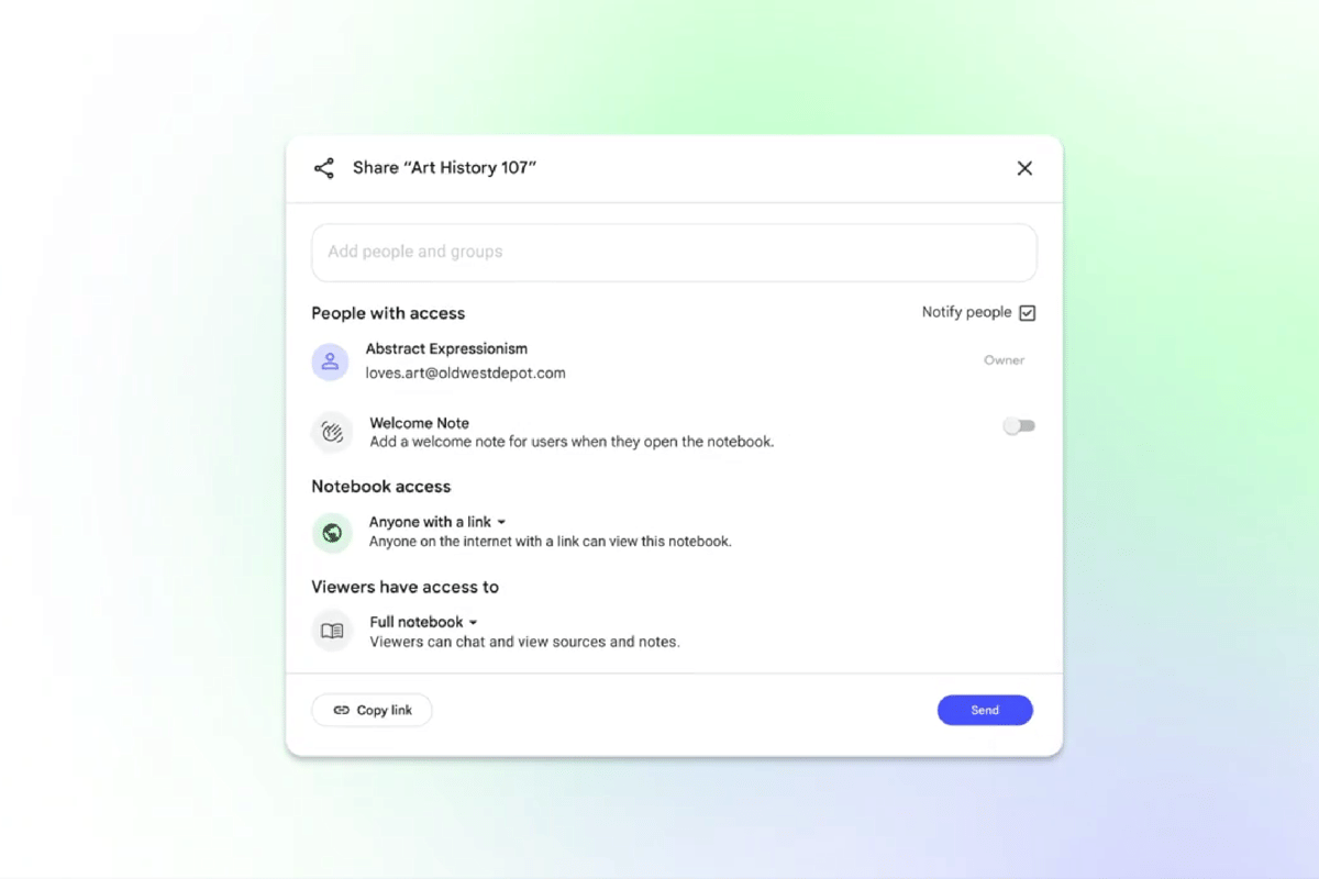 tampilan fitur Shared Notebook
