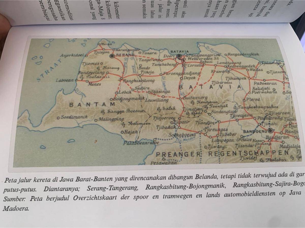Peta Jalur Kereta dan rencana jalur Kereta Api Jakarta, Bogor dan Banten pada masa Hindia Belanda (IDN Times/Muhamad Iqbal) 
