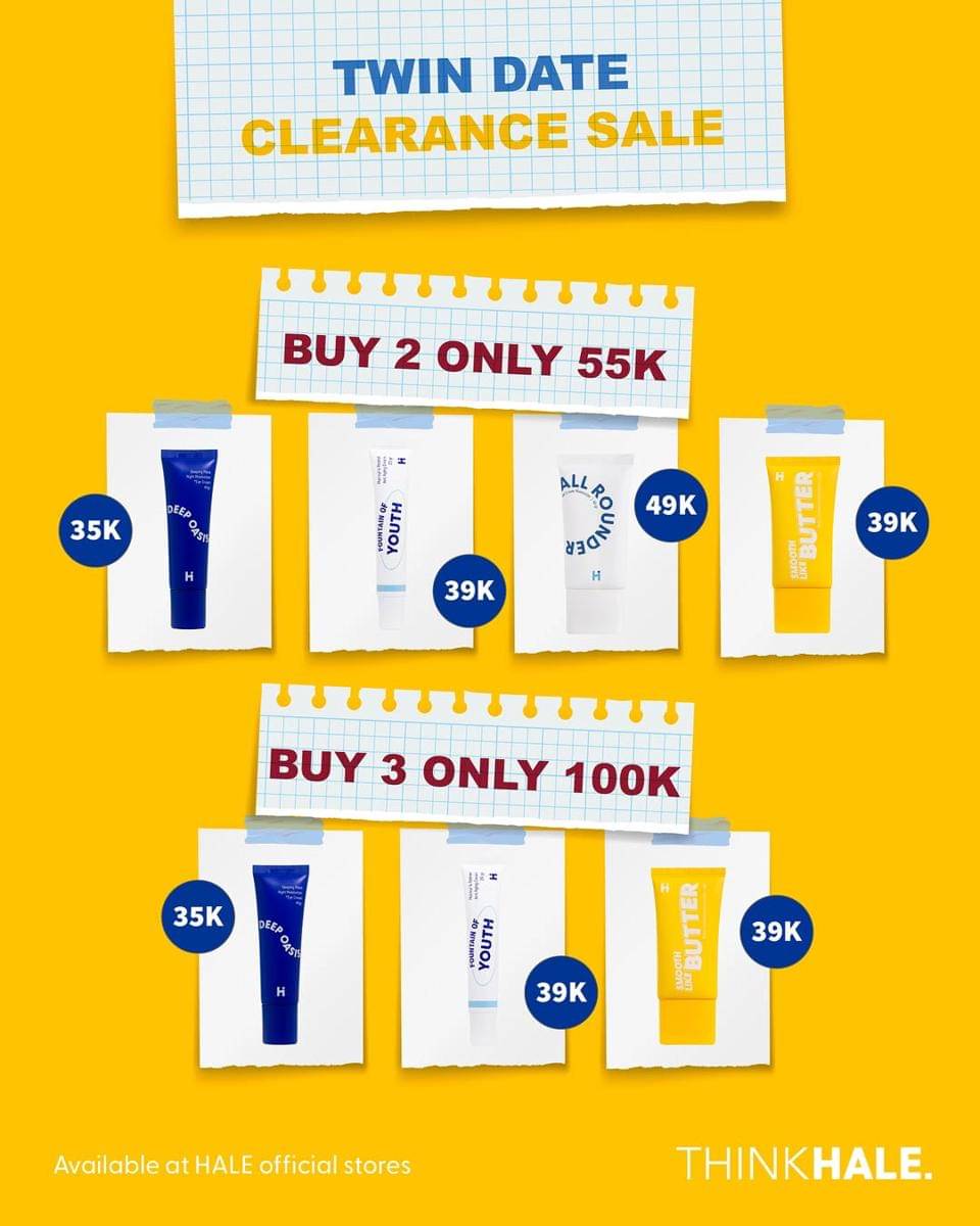 Diskon skincare 11.11 (instagram.com/think.hale)
