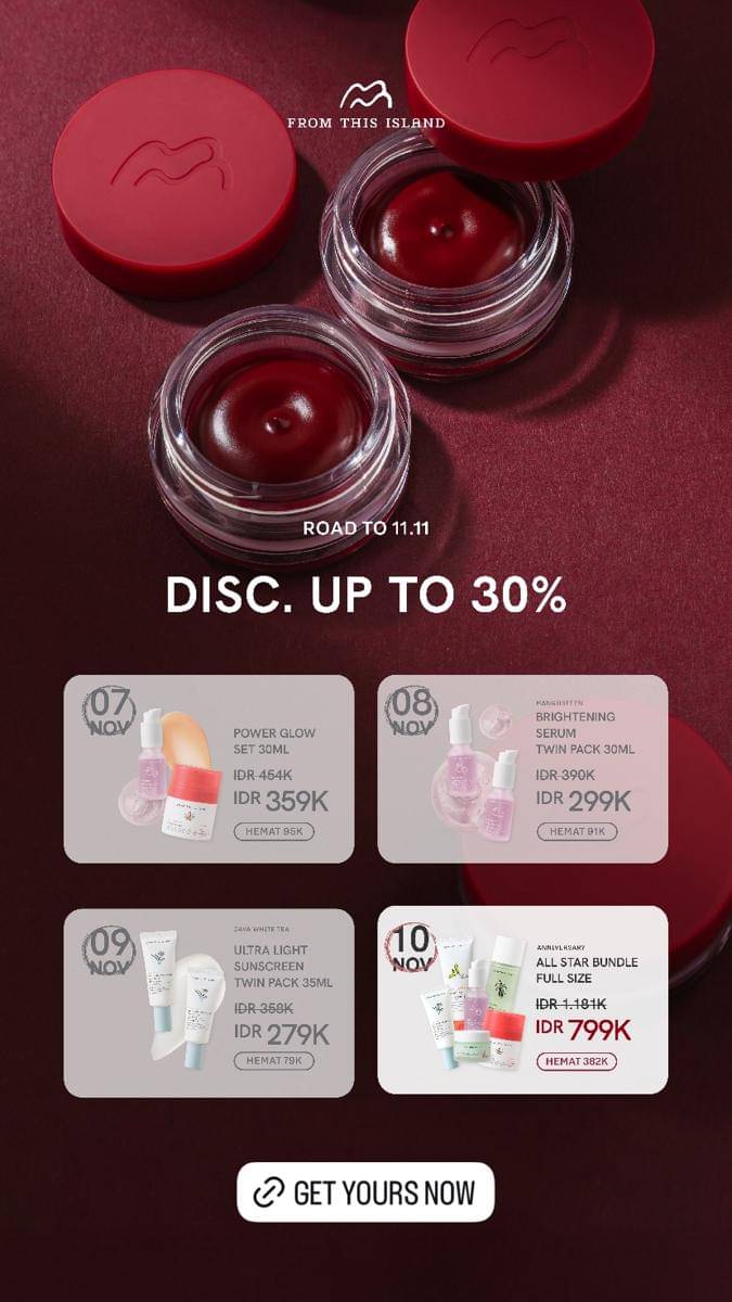 Diskon skincare 11.11 (instagram.com/fromthisisland)