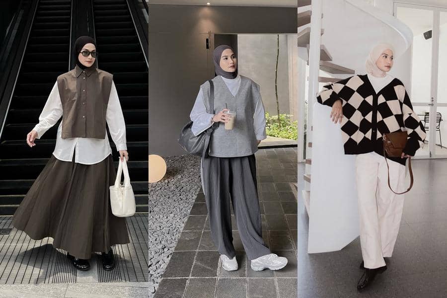 inspirasi layering outfit ala Anggita Kusuma Dewi 