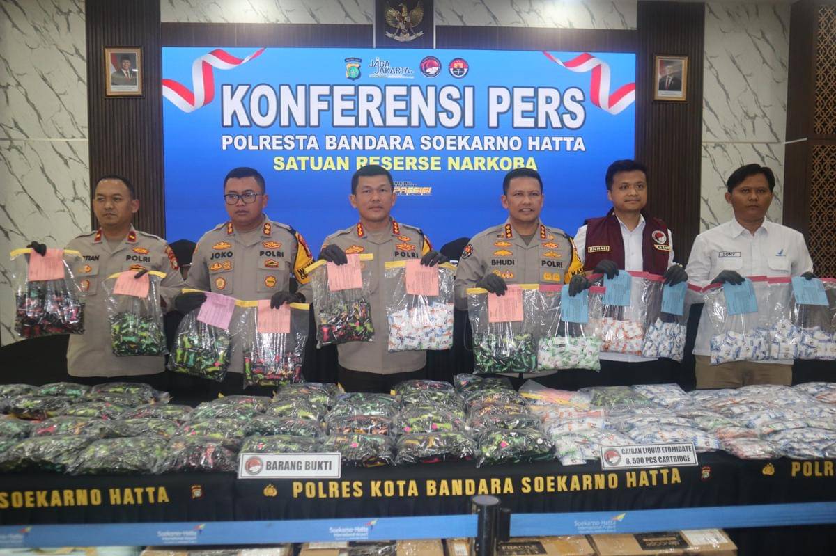 Polres Bandara Soetta tangkap pengedar zat etomidate