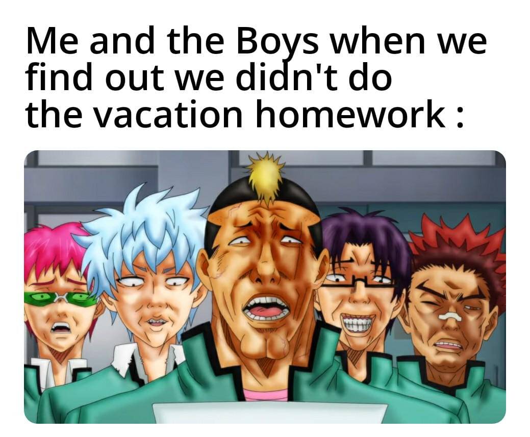 meme anime tentang liburan