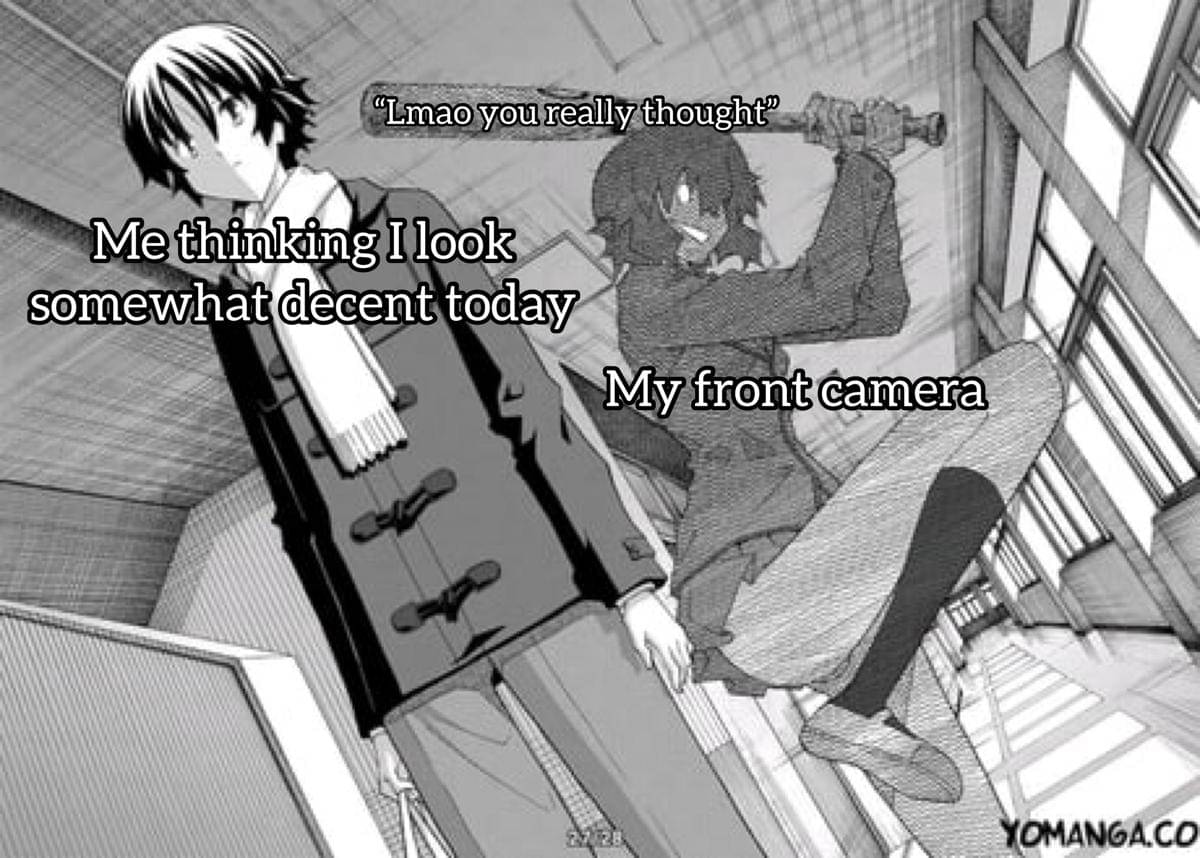 meme kartun tentang kamera depan