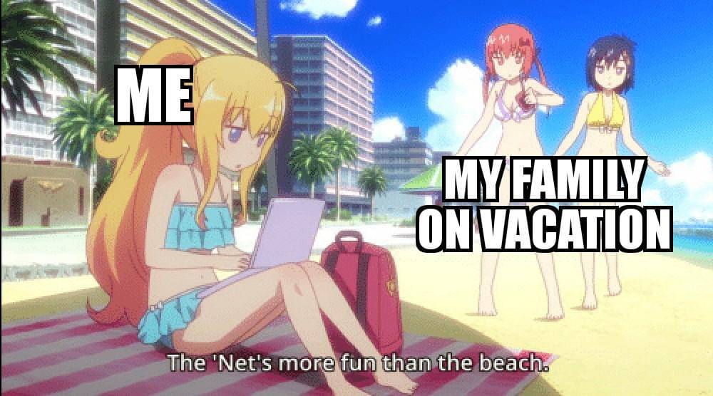 meme anime tentang liburan