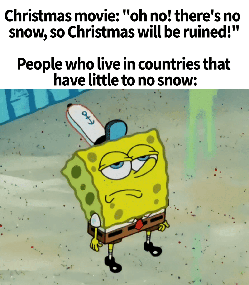 meme SpongeBob tentang salju