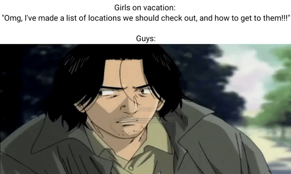 meme anime tentang liburan