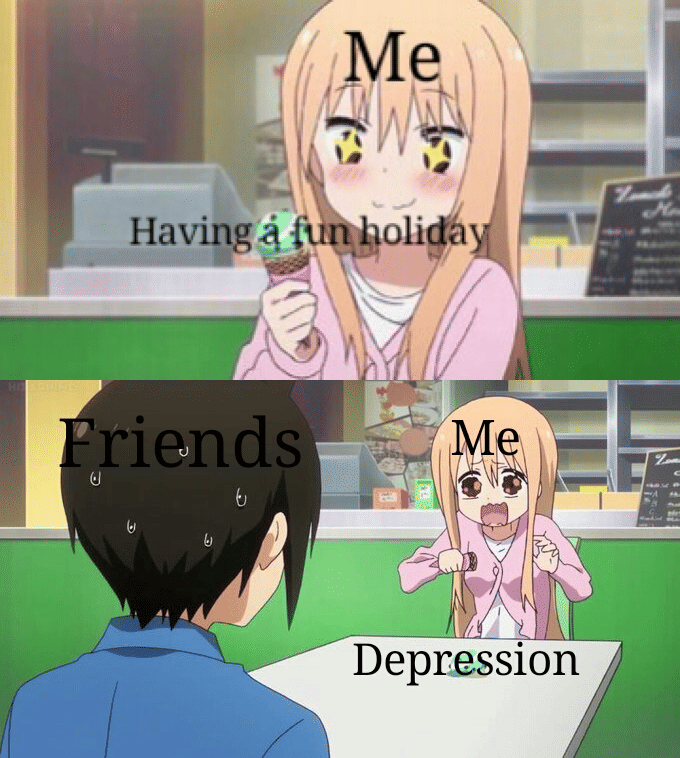 meme anime tentang liburan