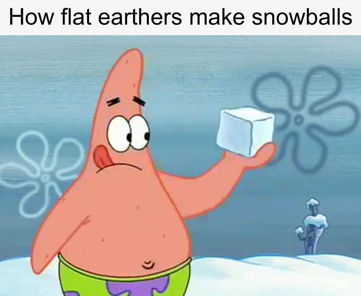 meme SpongeBob tentang salju