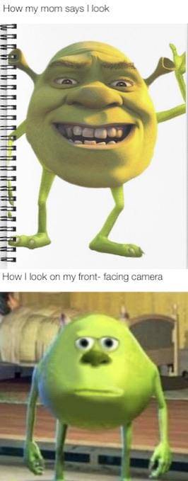 meme kartun tentang kamera depan