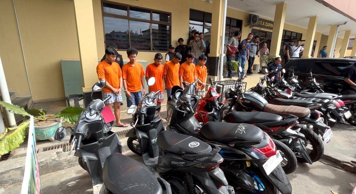 Sejumlah barang bukti Curanmor yang berhasil diamankan pihak kepolisian