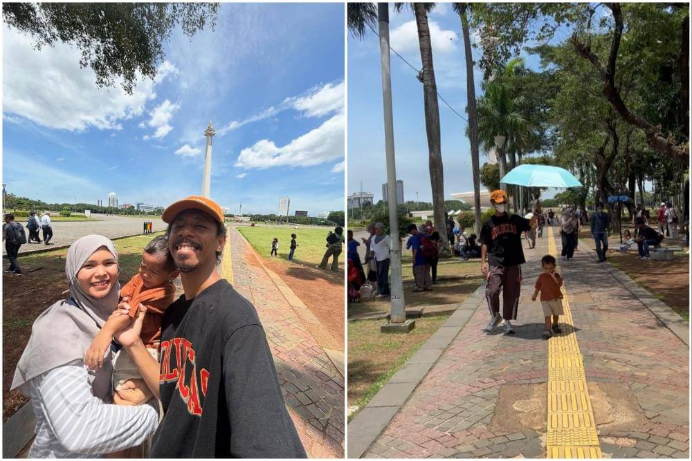 Keluarga Raim Laode main di Monas