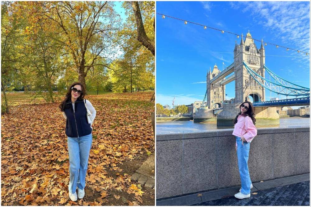 Syahra Larez liburan ke London saat musim gugur 2025